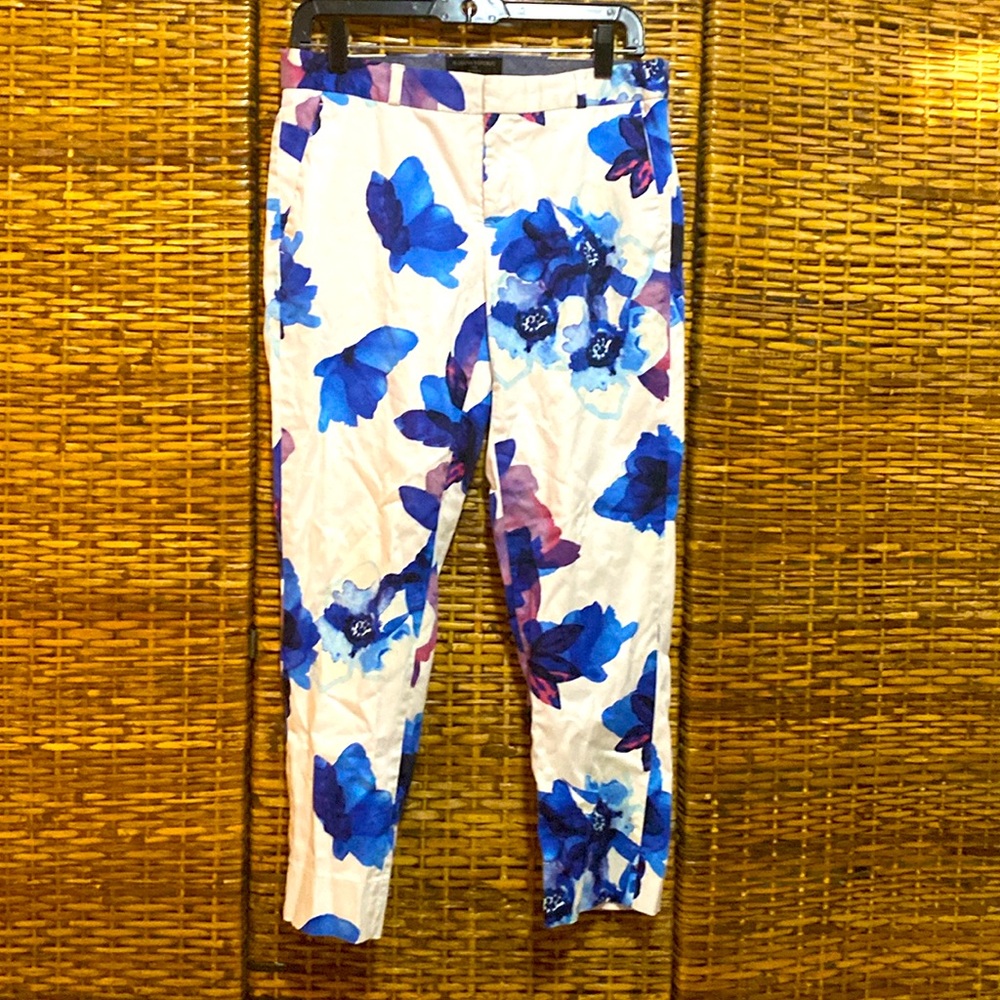 EYC Banana republic Hampton, white blue purple floral trousers pants 4